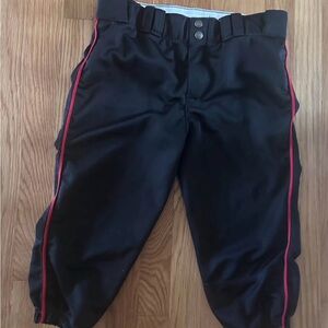 Evo Shield Youth XL Baseball Pants - Black with Red Stripe